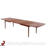 Erik Wørts Mid Century Danish Teak Expanding Dining Table with 4 Leaves