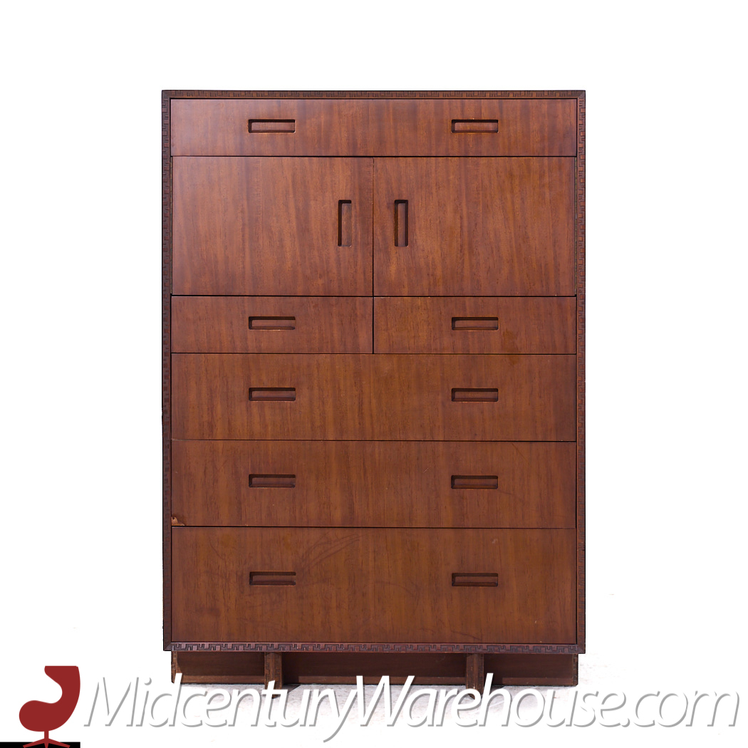 Frank Lloyd Wright for Heritage Henredon 'taliesin' Mid Century Mahogany Highboy Dresser