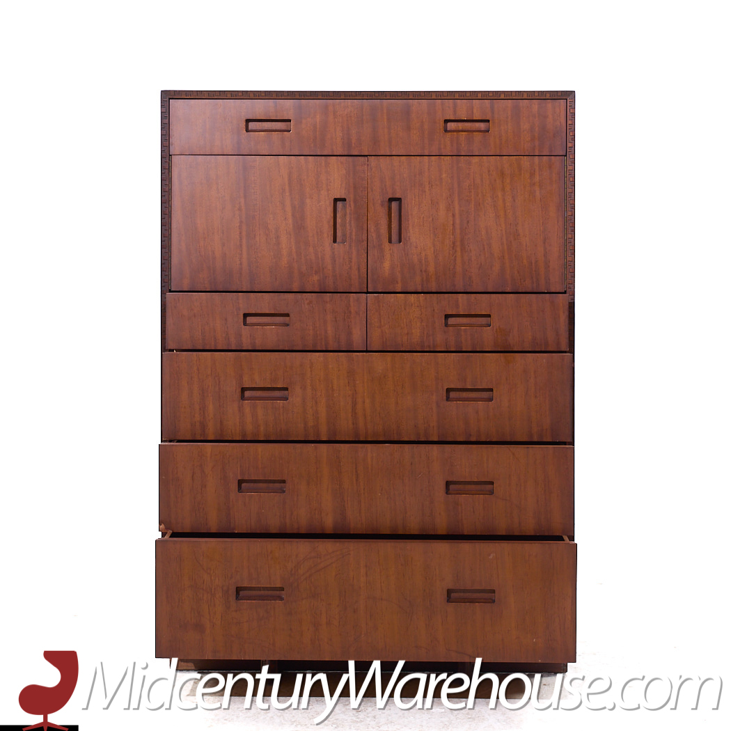 Frank Lloyd Wright for Heritage Henredon 'taliesin' Mid Century Mahogany Highboy Dresser