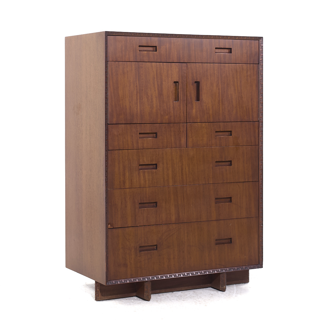 Frank Lloyd Wright for Heritage Henredon 'taliesin' Mid Century Mahogany Highboy Dresser