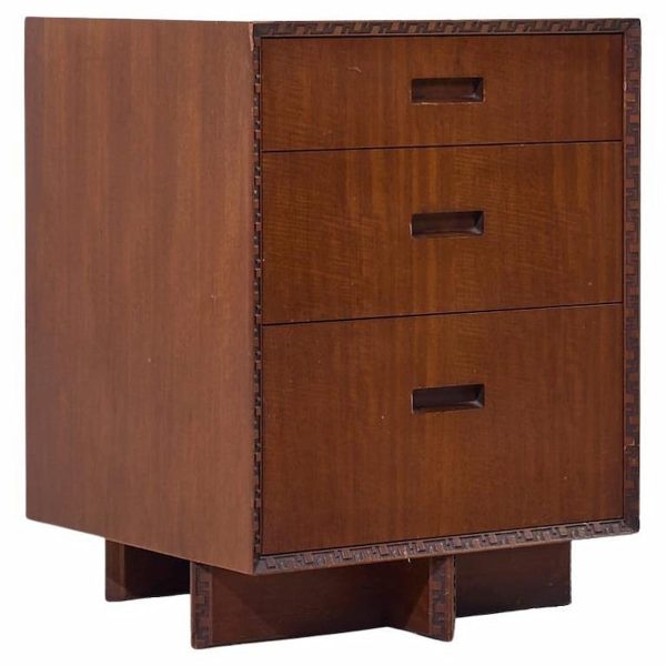 frank lloyd wright for heritage henredon 'taliesin' mid century mahogany nightstand