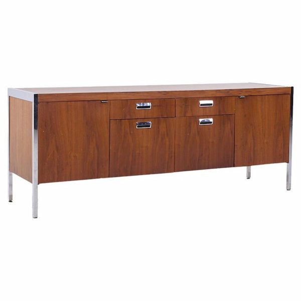 George Nelson Style Mid Century Walnut File Credenza