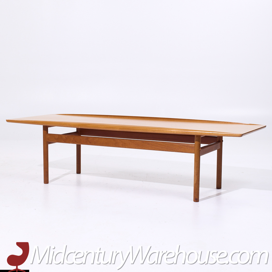 Grete Jalk for Poul Jeppesen Mid Century Danish Teak Surfboard Coffee Table