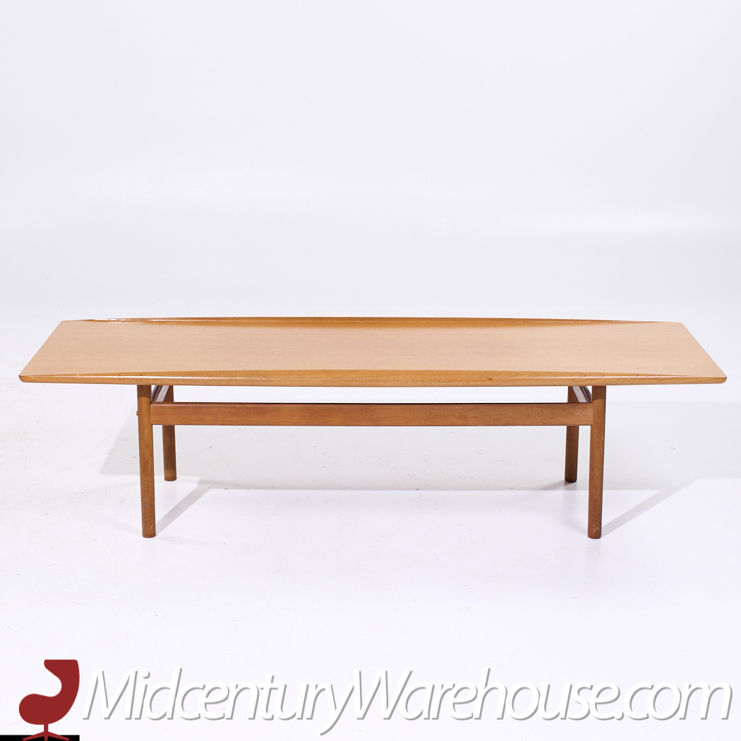 Grete Jalk for Poul Jeppesen Mid Century Danish Teak Surfboard Coffee Table