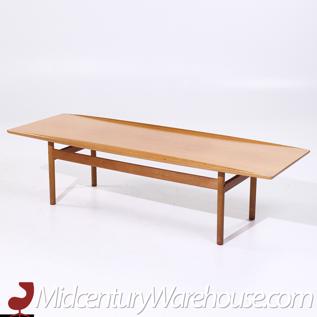 Grete Jalk for Poul Jeppesen Mid Century Danish Teak Surfboard Coffee Table