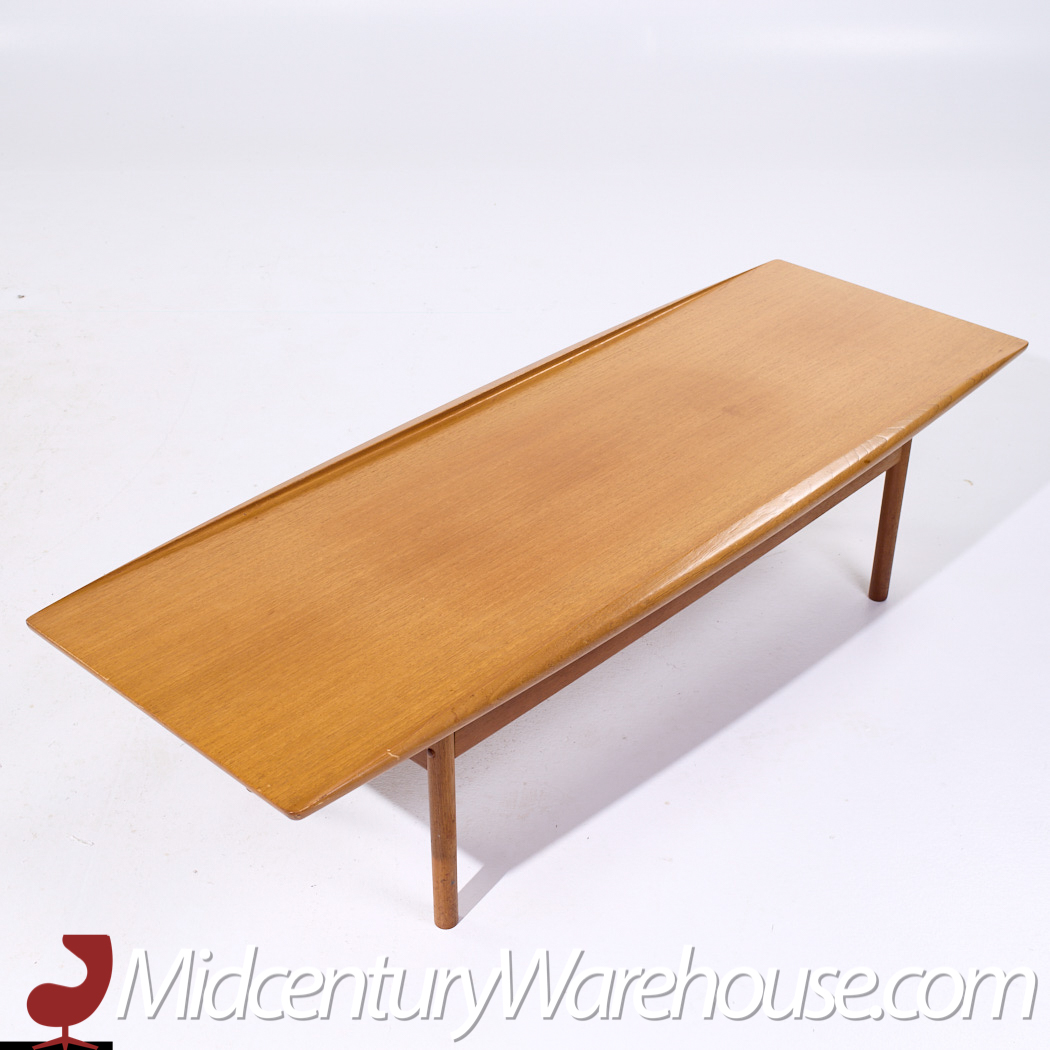 Grete Jalk for Poul Jeppesen Mid Century Danish Teak Surfboard Coffee Table