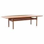 Grete Jalk for Poul Jeppesen Mid Century Danish Teak Surfboard Coffee Table