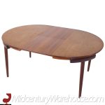 Hans Olsen for Frem Rojle Mid Century Expanding Teak Dining Table with 4 Nesting Chairs