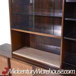 Harvey Probber Mid Century Bleached Mahogany and Cane Credenza with Hutch