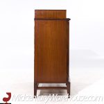 Helen Hobey Baker Mid Century Walnut and Burlwood Highboy Dresser