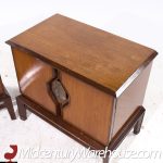 Helen Hobey Baker Mid Century Walnut and Burlwood Nightstands - Pair