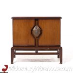 Helen Hobey Baker Mid Century Walnut and Burlwood Nightstands - Pair