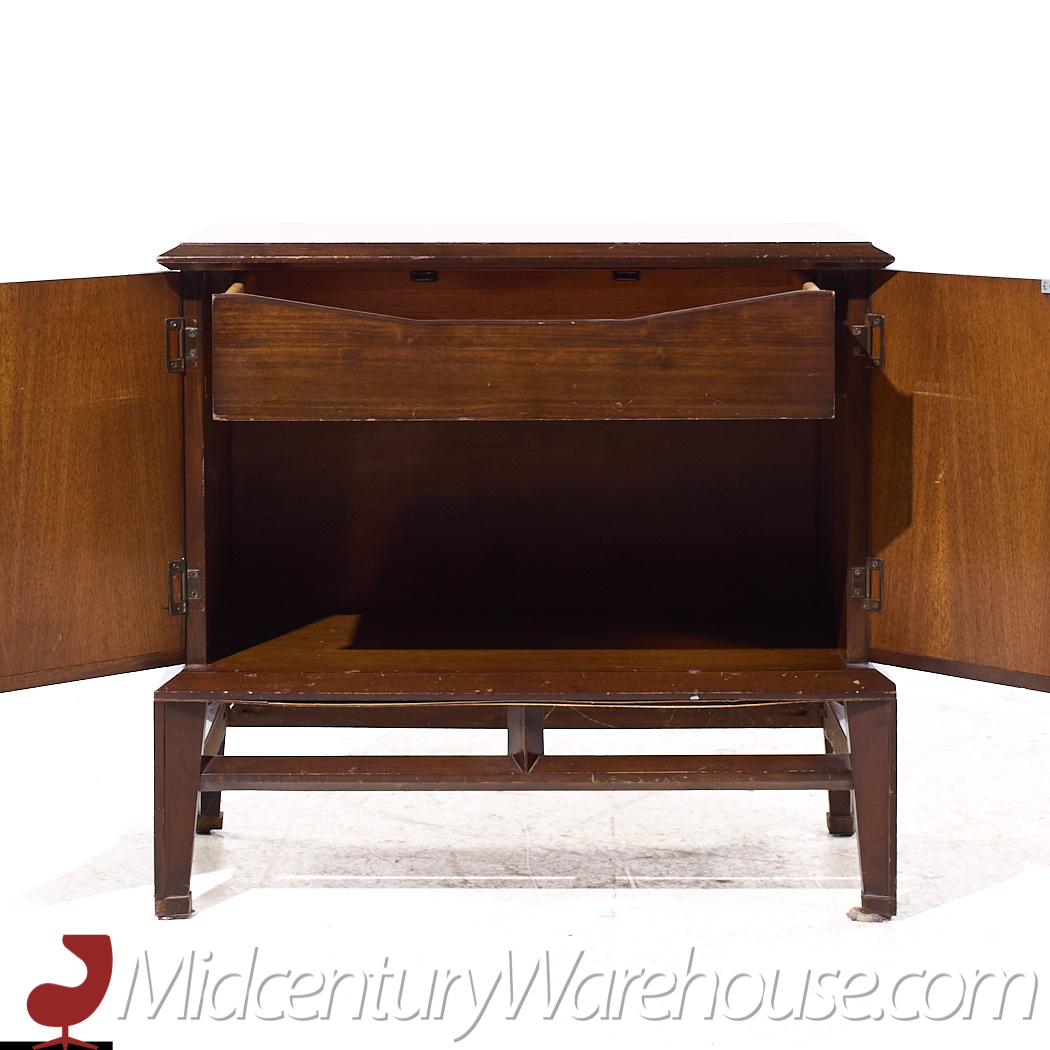 Helen Hobey Baker Mid Century Walnut and Burlwood Nightstands - Pair