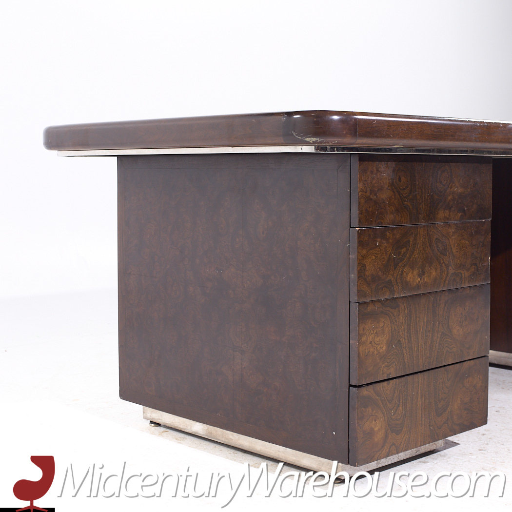 Helikon Mid Century Burlwood Executive Desk