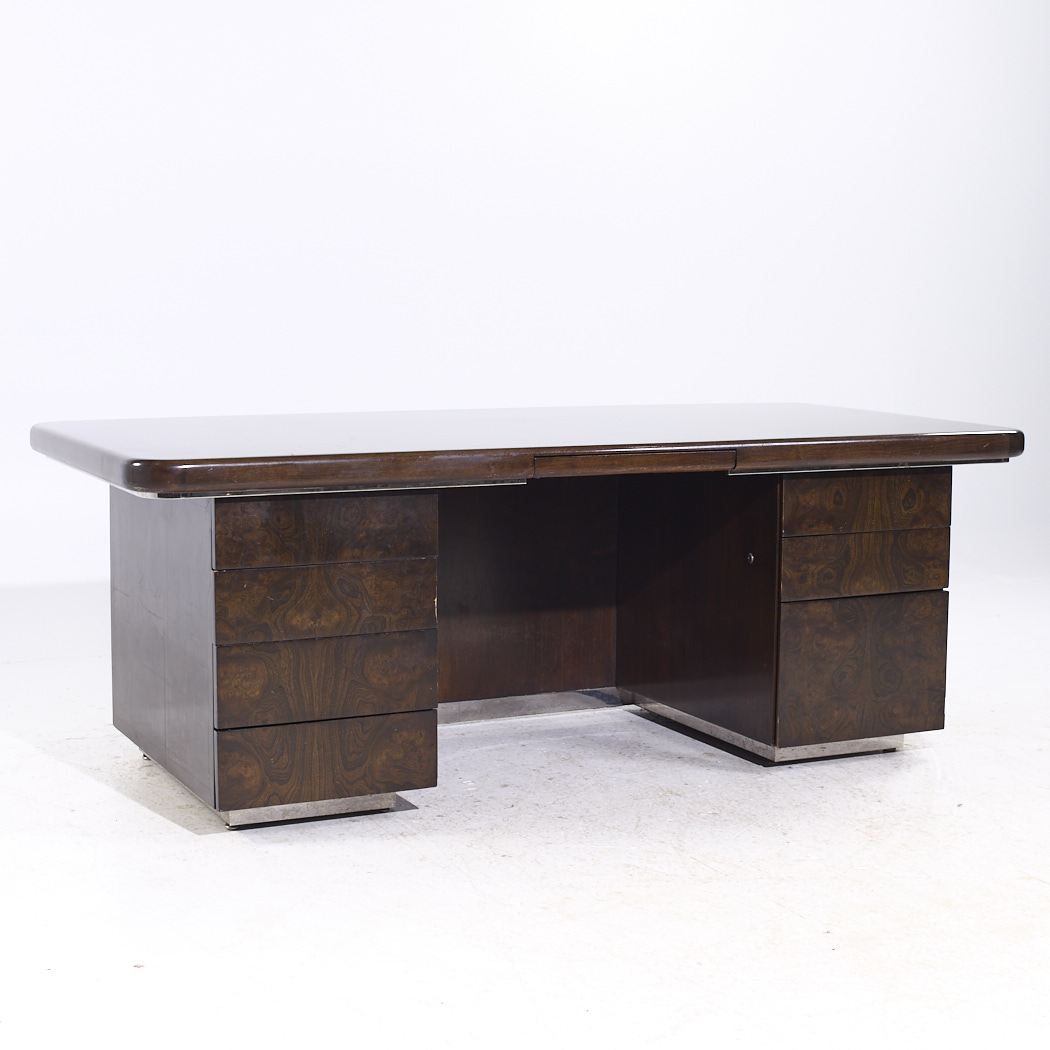 Helikon Mid Century Burlwood Executive Desk