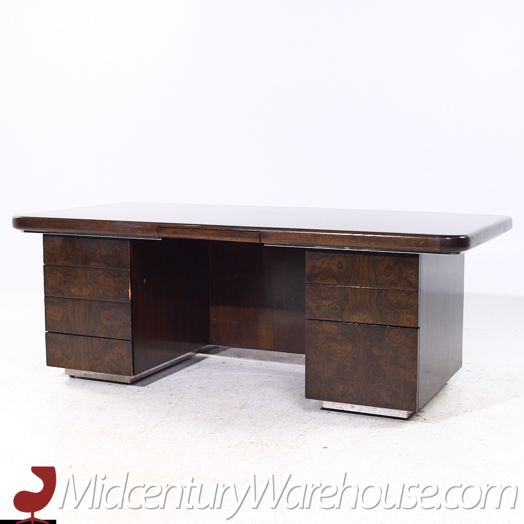 Helikon Mid Century Burlwood Executive Desk