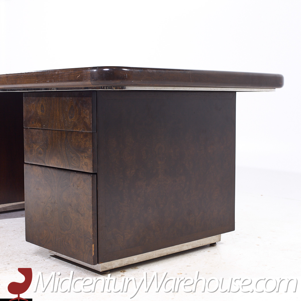 Helikon Mid Century Burlwood Executive Desk