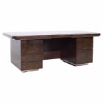 Helikon Mid Century Burlwood Executive Desk