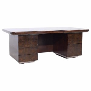 helikon mid century burlwood executive desk