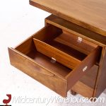 Jens Risom Mid Century Walnut and Cane Executive Desk