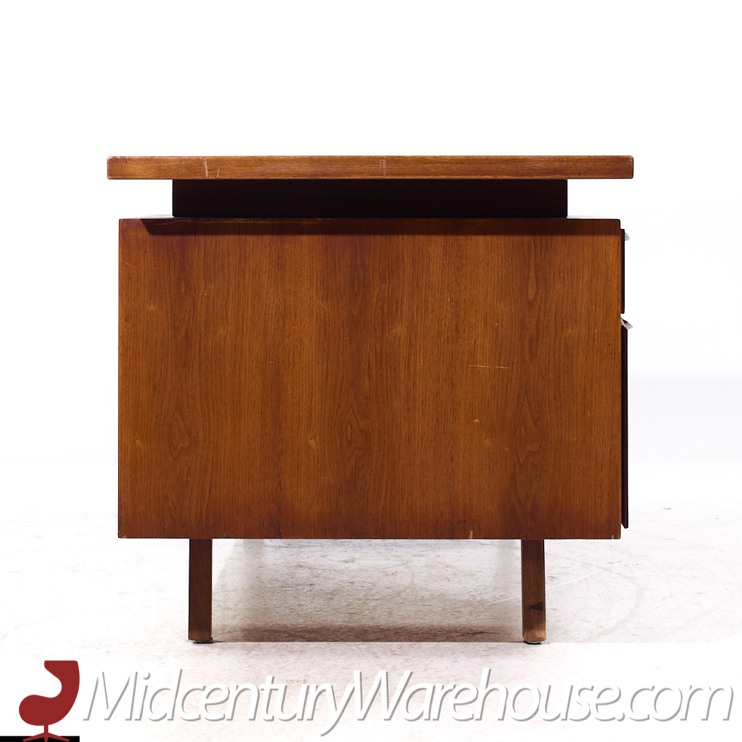 Jens Risom Mid Century Walnut and Cane Executive Desk