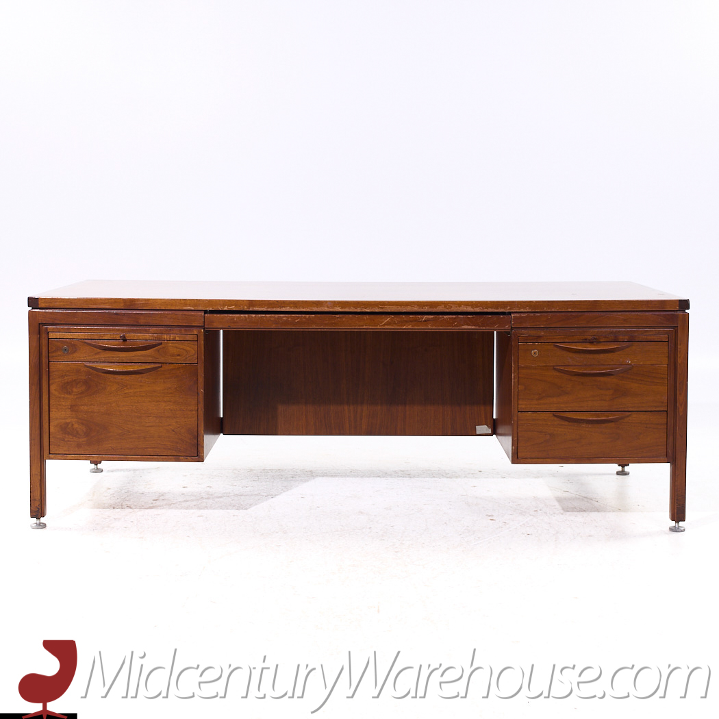 Jens Risom Mid Century Walnut Executive Desk