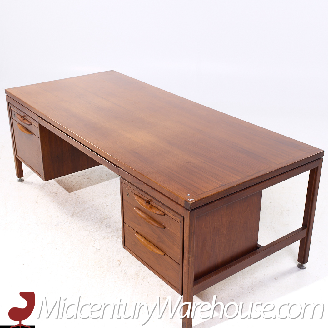 Jens Risom Mid Century Walnut Executive Desk