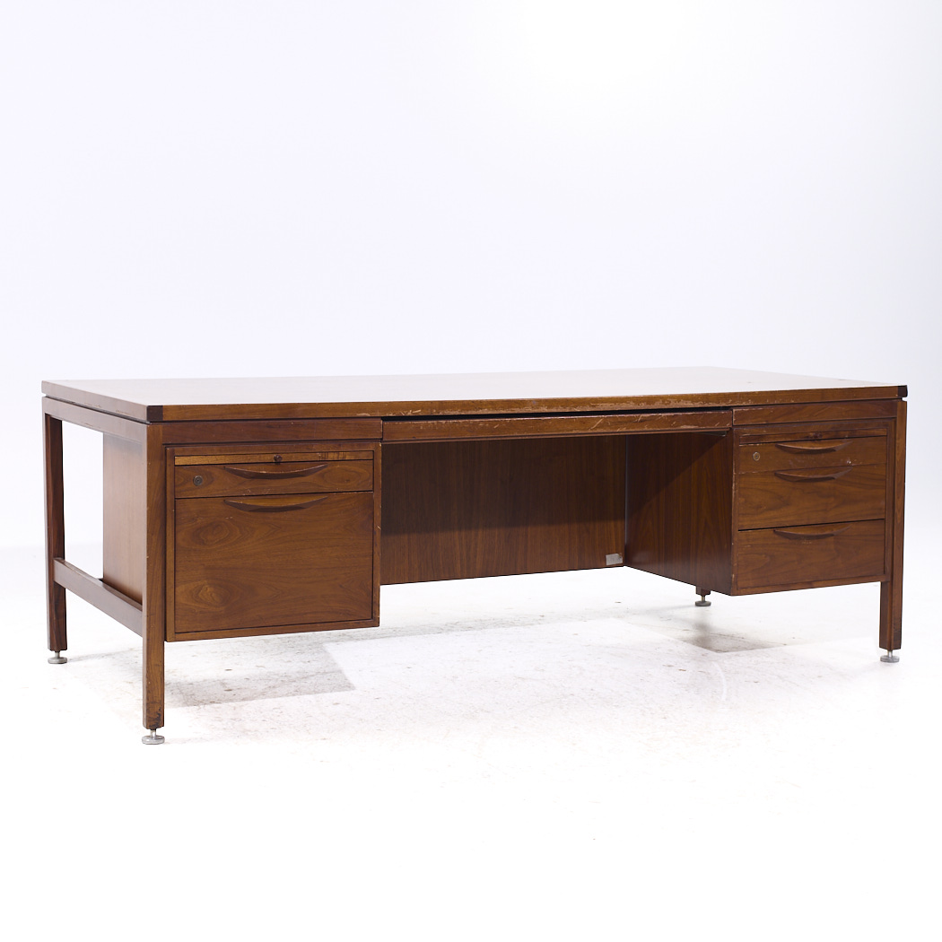 Jens Risom Mid Century Walnut Executive Desk