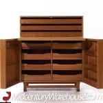 John Keal for Brown Saltman Mid Century Bleached Mahogany Gentlemans Chest Highboy Dresser