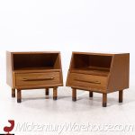 John Keal for Brown Saltman Mid Century Bleached Mahogany Nightstands - Pair