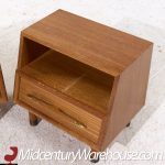 John Keal for Brown Saltman Mid Century Bleached Mahogany Nightstands - Pair