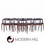 Kai Kristiansen Mid Century Danish Teak Dining Chairs - Set of 10