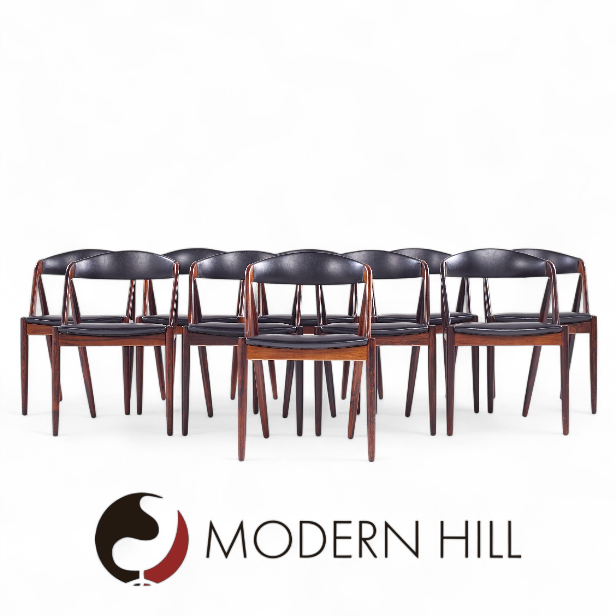 Kai Kristiansen Mid Century Danish Teak Dining Chairs - Set of 10