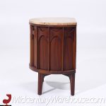 Kent Coffey Perspecta Mid Century Walnut Rosewood Marble Top Nightstands - Pair