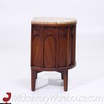 Kent Coffey Perspecta Mid Century Walnut Rosewood Marble Top Nightstands - Pair