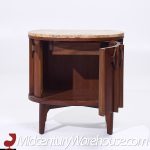 Kent Coffey Perspecta Mid Century Walnut Rosewood Marble Top Nightstands - Pair