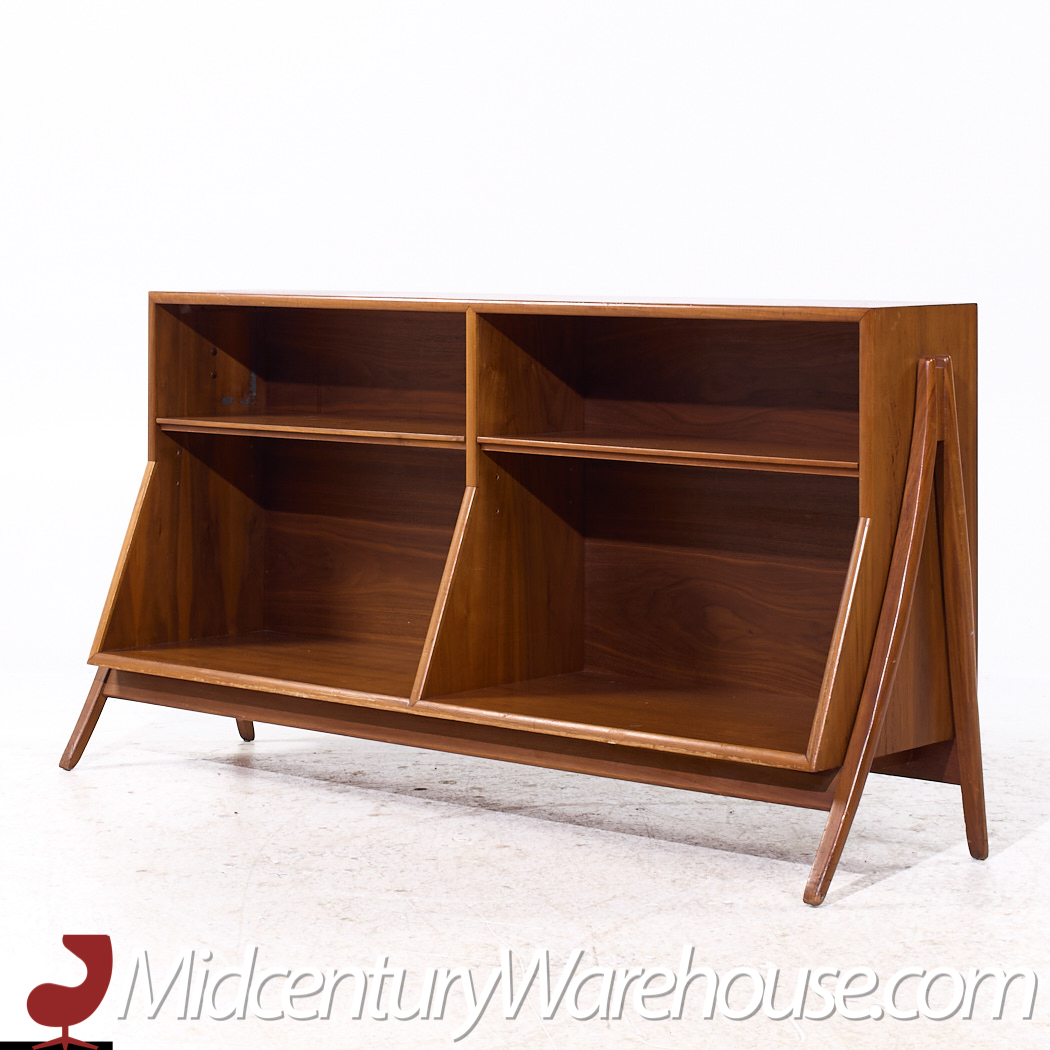 Kipp Stewart for Drexel Declaration Mid Century Walnut Bookcase Shelf