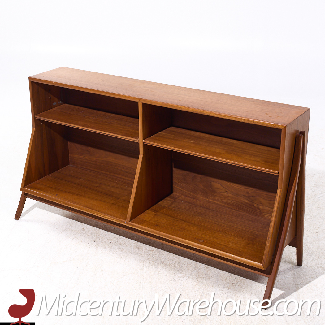 Kipp Stewart for Drexel Declaration Mid Century Walnut Bookcase Shelf