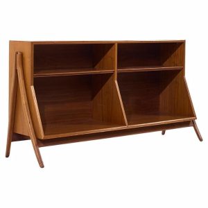 kipp stewart for drexel declaration mid century walnut bookcase shelf