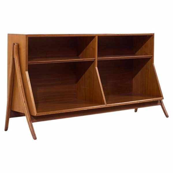 Kipp Stewart for Drexel Declaration Mid Century Walnut Bookcase Shelf