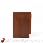 Lane Staccato Brutalist Mid Century Walnut Nightstands - Pair