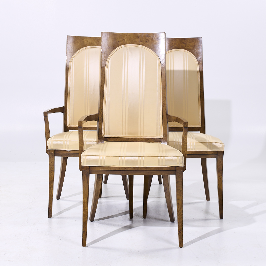 Mastercraft Mid Century Burlwood Dining Chairs - Set of 4