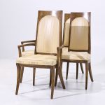 Mastercraft Mid Century Burlwood Dining Chairs - Set of 4