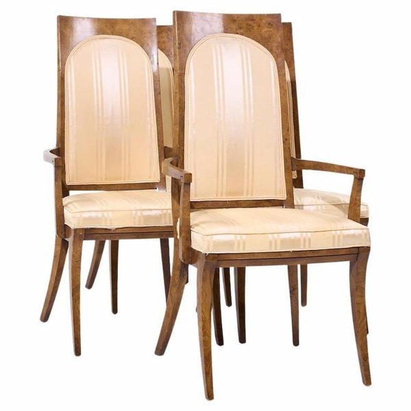 Mastercraft Mid Century Burlwood Dining Chairs - Set of 4