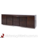 Milo Baughman Style Helikon Mid Century Burlwood Office Credenza