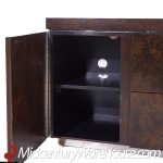 Milo Baughman Style Helikon Mid Century Burlwood Office Credenza