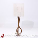 Modeline Mid Century Sculptural Walnut and Brass Table Lamps - Pair