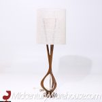 Modeline Mid Century Sculptural Walnut and Brass Table Lamps - Pair