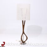 Modeline Mid Century Sculptural Walnut and Brass Table Lamps - Pair