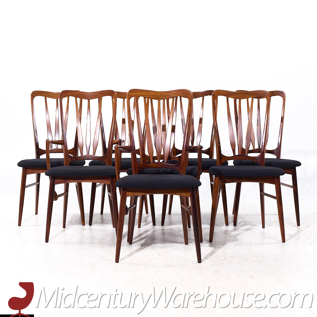 Niels Koefoed for Koefoeds Hornslet Ingrid Mid Century Danish Dining Chairs - Set of 8